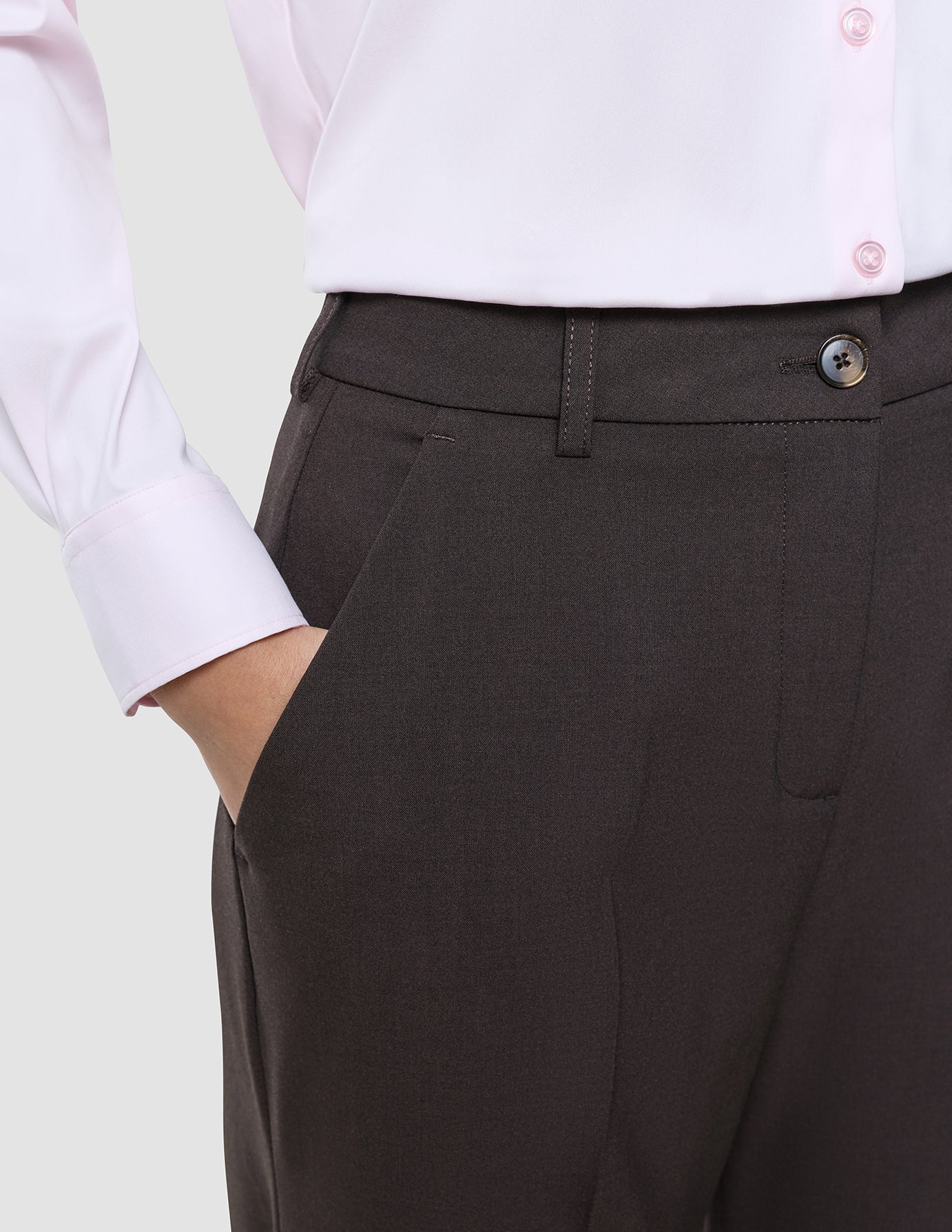 Women Ease Pants Wide Mocha Melange